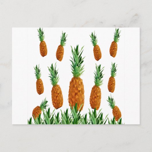 Carte Postale motif polygonal d'impression d'ananas (Devant)