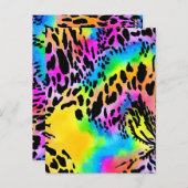 Carte Postale Motif Poster de animal coloré (Devant / Derrière)