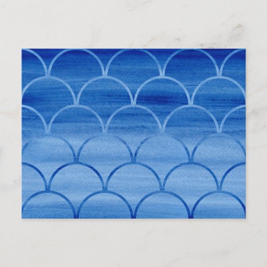 Carte postale Motif Prussie Blue Watercolor Scale (Devant)