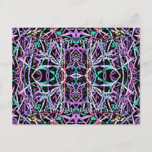 Carte Postale Motif psychédélique en rose