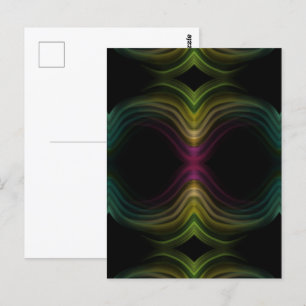 Carte Postale Motif Psychédélique Groovy Coloré Art Abstrait