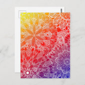 Carte postale Motif Rainbow Mandala (Devant / Derrière)