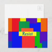 Carte postale Motif Rainbow Resist Abstrait Patchw (Devant / Derrière)