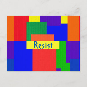 Carte postale Motif Rainbow Resist Abstrait Patchw