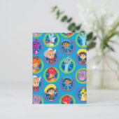 Carte Postale Motif Ranch de dinosaures colorés (Debout devant)