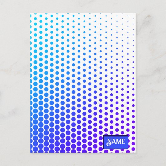 Carte Postale motif rayé à points bleus et violets (Devant)
