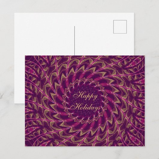 Carte postale Motif Red Purple Gold Design (Devant / Derrière)