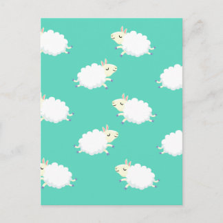 Carte Postale Motif répétitif des moutons mignons