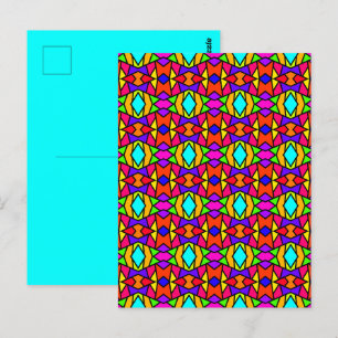 Carte Postale Motif Répétitif Géométrique Patchwork Couleurs de