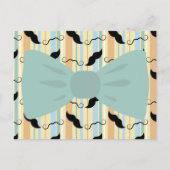 Carte Postale Motif rétro Black Handlebar Mustache Bowtie (Devant)