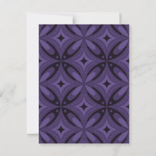 Carte Postale Motif Rétro de Couleur Violet Foncé