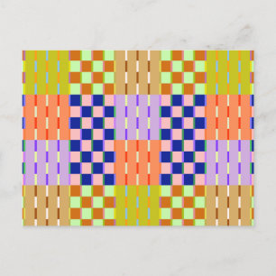 Carte Postale Motif rétro géométrique À damiers minimaliste