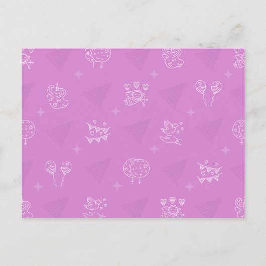 Carte Postale Motif romantique rose transparent (Devant)