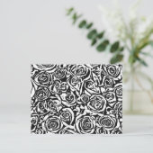 Carte Postale Motif Rose Abstrait moderne, noir et blanc (Debout devant)