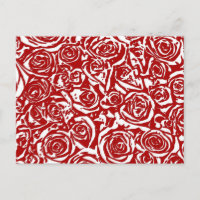 Motif Rose Abstrait moderne, rouge foncé et blanc