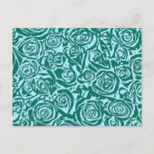 Carte Postale Motif Rose Abstrait moderne, Turquoise et Aqua (Devant)