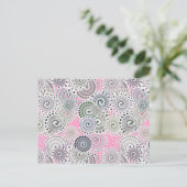Carte Postale Motif, rose et gris (Debout devant)