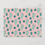 Carte Postale Motif rose et vert mignon Cactus (Devant)