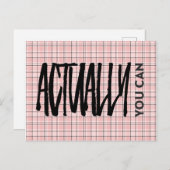 Carte Postale Motif rose Plaid En Fait Vous Pouvez Citer Positif (Devant / Derrière)