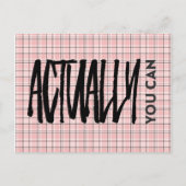 Carte Postale Motif rose Plaid En Fait Vous Pouvez Citer Positif (Devant)