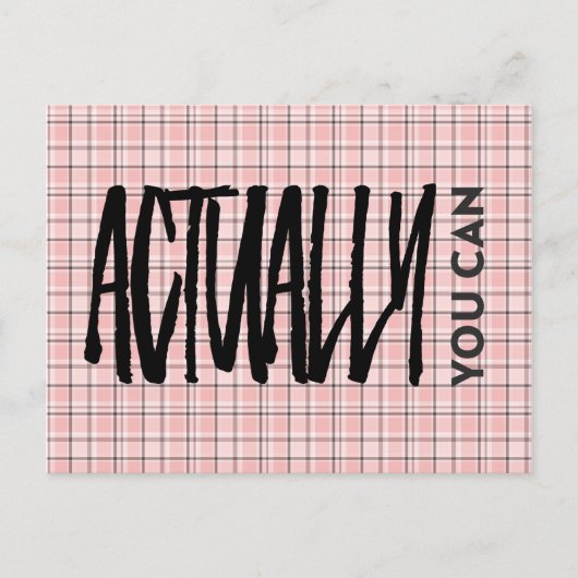 Carte Postale Motif rose Plaid En Fait Vous Pouvez Citer Positif (Devant)