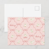 Carte Postale Motif Ruban Rose Hedwig (Devant / Derrière)