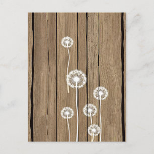 Carte Postale Motif Rustique en Bois de Pissenlit