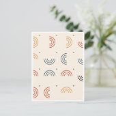 Carte Postale Motif sans couture d'arche de Boho Rainbow (Debout devant)