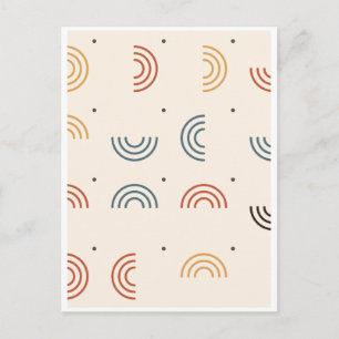 Carte Postale Motif sans couture d'arche de Boho Rainbow