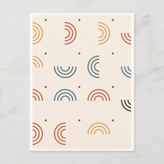 Carte Postale Motif sans couture d'arche de Boho Rainbow (Devant)