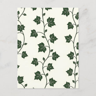Carte Postale Motif sans couture de vigne de lierre vert classiq