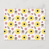 Carte Postale Motif sans couture Hamster & Tournesol (Devant)