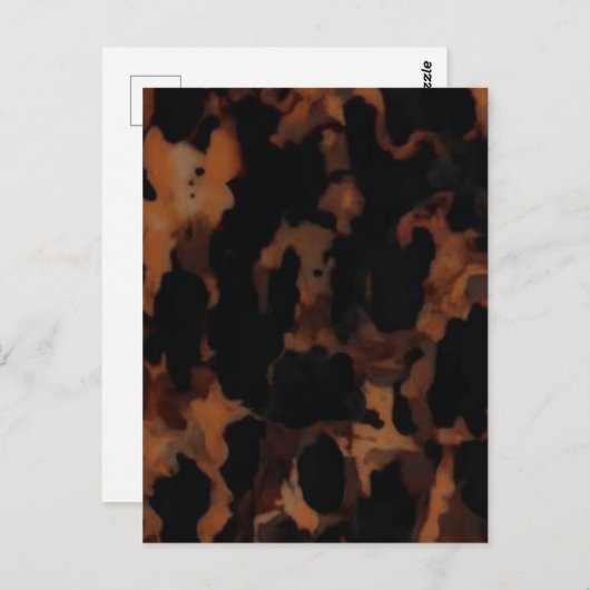 Carte Postale Motif sans fil Tortoiseshell, Chic TortoiseShell (Devant / Derrière)