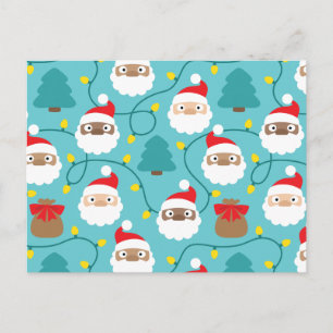 Carte Postale Motif Santa Clauses