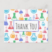 Carte Postale Motif scientifique de béchers et de flacons Merci (Devant)