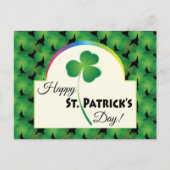 Carte Postale Motif Shamrock vert, Bonne Saint Patrick (Devant)