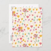 Carte Postale Motif Snoopy Bouquets de Ballons (Devant / Derrière)