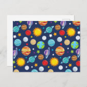 Carte Postale Motif spatial, Planètes, Étoiles, Cosmos, Galaxie (Devant / Derrière)