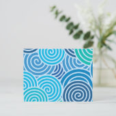 Carte Postale Motif spirale bleu moderne (Debout devant)