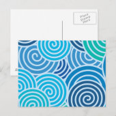 Carte Postale Motif spirale bleu moderne (Devant / Derrière)
