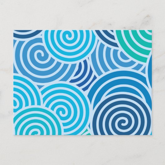 Carte Postale Motif spirale bleu moderne (Devant)