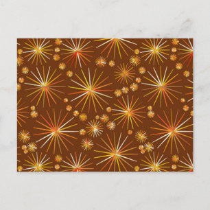 Carte Postale Motif Spoutnik du milieu du siècle, Brown au choco