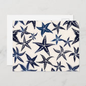 Carte Postale Motif stylo Starfish en bleu (Devant / Derrière)