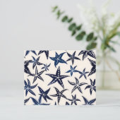 Carte Postale Motif stylo Starfish en bleu (Debout devant)