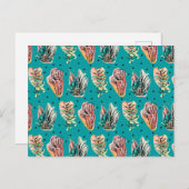 Carte Postale Motif Succulent de Cactus Graphique Abstrait (Devant / Derrière)