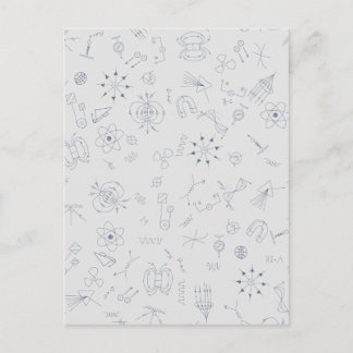 Carte postale motif symboles scientifiques de phys