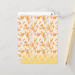 Carte Postale Motif textile avec orange et gol vibrants