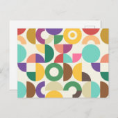 Carte Postale Motif textile semi-circulaire rétro (Devant / Derrière)