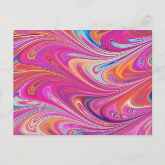 Carte Postale Motif tourbillonnant rose et orange hallucinant (Devant)