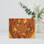 Carte Postale Motif tourbillonnant : Tons d'orange, Brown et ver (Debout devant)